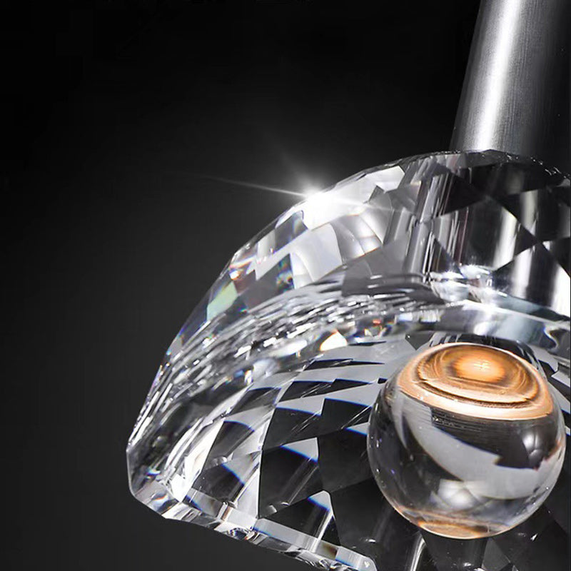 Modern Luxury Full Copper Crystal Lampshade 1 - Light Pendant Light For Dining Room
