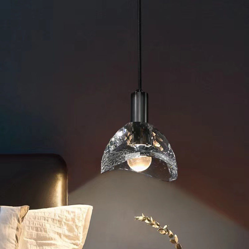 Modern Luxury Full Copper Crystal Lampshade 1 - Light Pendant Light For Dining Room