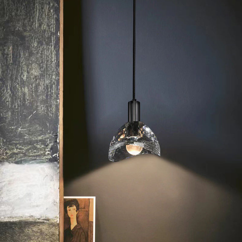 Modern Luxury Full Copper Crystal Lampshade 1 - Light Pendant Light For Dining Room