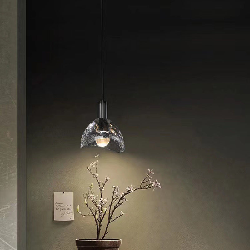 Modern Luxury Full Copper Crystal Lampshade 1 - Light Pendant Light For Dining Room