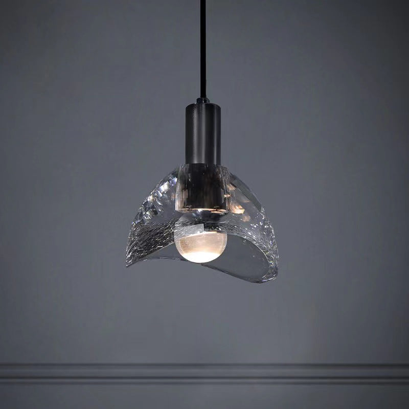 Modern Luxury Full Copper Crystal Lampshade 1 - Light Pendant Light For Dining Room
