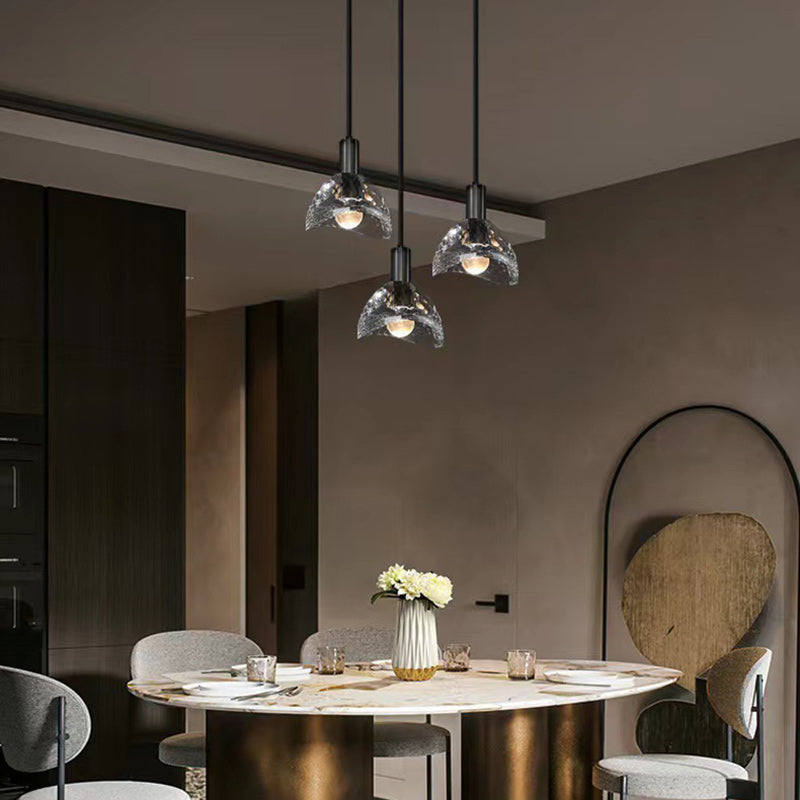 Modern Luxury Full Copper Crystal Lampshade 1 - Light Pendant Light For Dining Room
