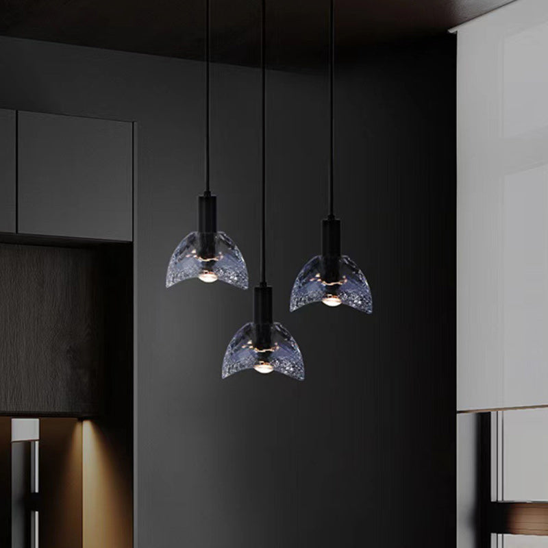 Modern Luxury Full Copper Crystal Lampshade 1 - Light Pendant Light For Dining Room