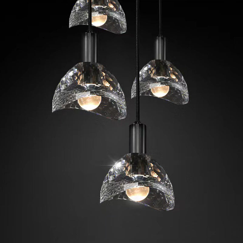Modern Luxury Full Copper Crystal Lampshade 1 - Light Pendant Light For Dining Room