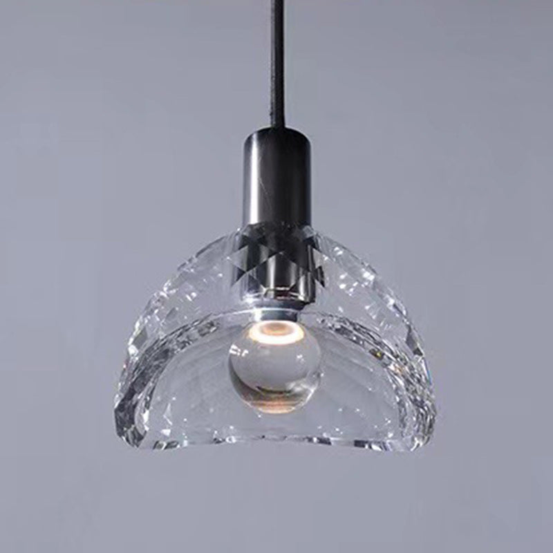 Modern Luxury Full Copper Crystal Lampshade 1 - Light Pendant Light For Dining Room