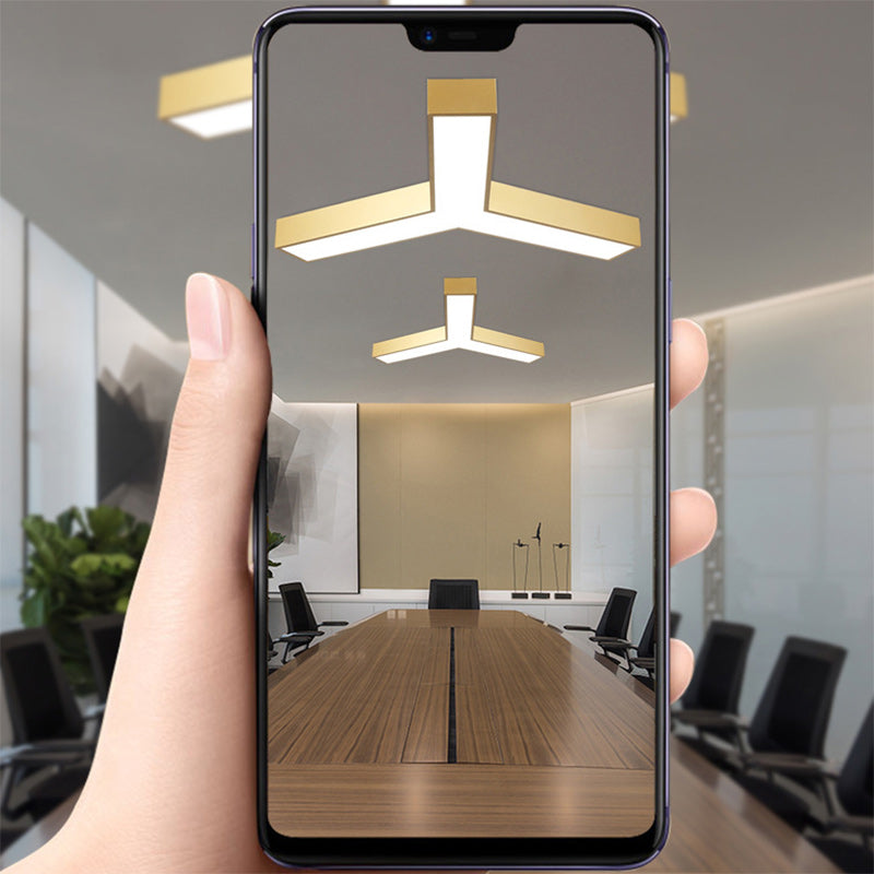 ثريا LED بتصميم هندسي عصري إبداعي على شكل قبة مصنوعة من الحديد والأكريليك للمكتب