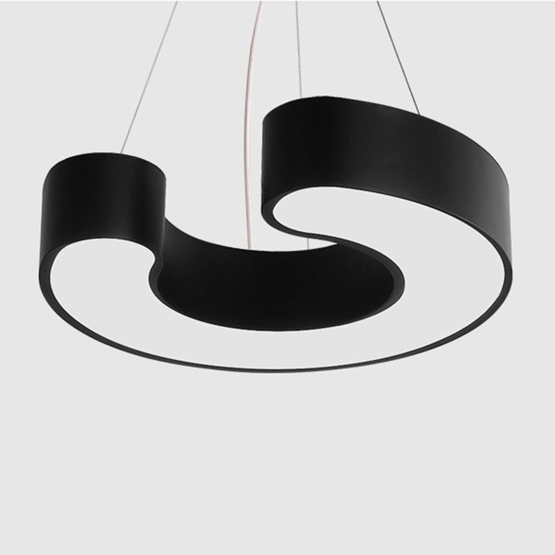 Modern Simplicity Dome Geometry Iron Acrylic Lampshade LED Chandelier For Office