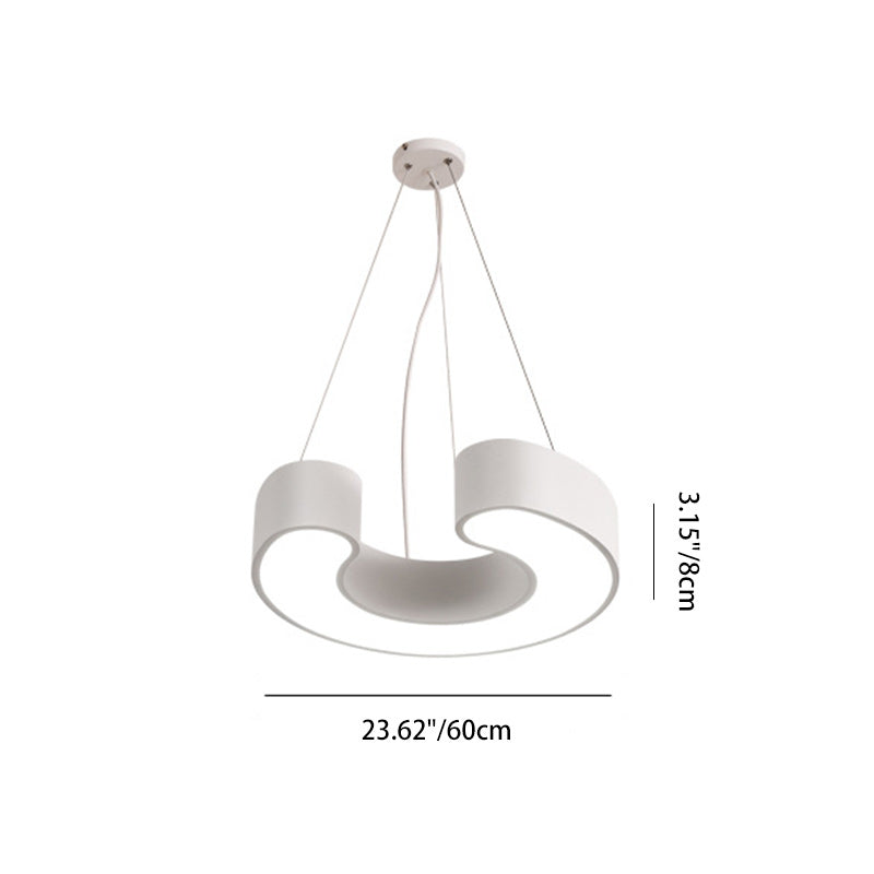 Modern Simplicity Dome Geometry Iron Acrylic Lampshade LED Chandelier For Office