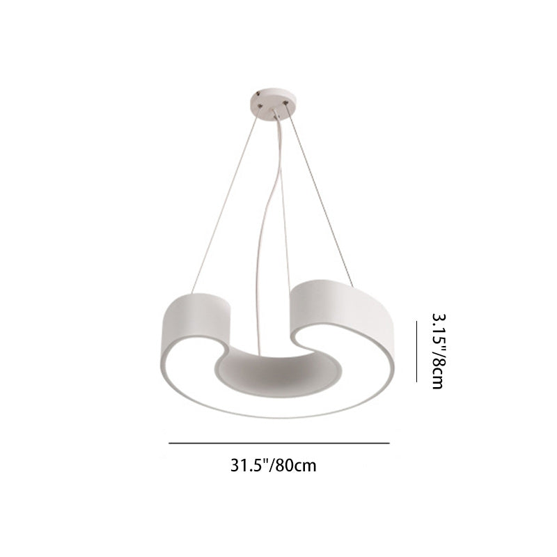 Modern Simplicity Dome Geometry Iron Acrylic Lampshade LED Chandelier For Office
