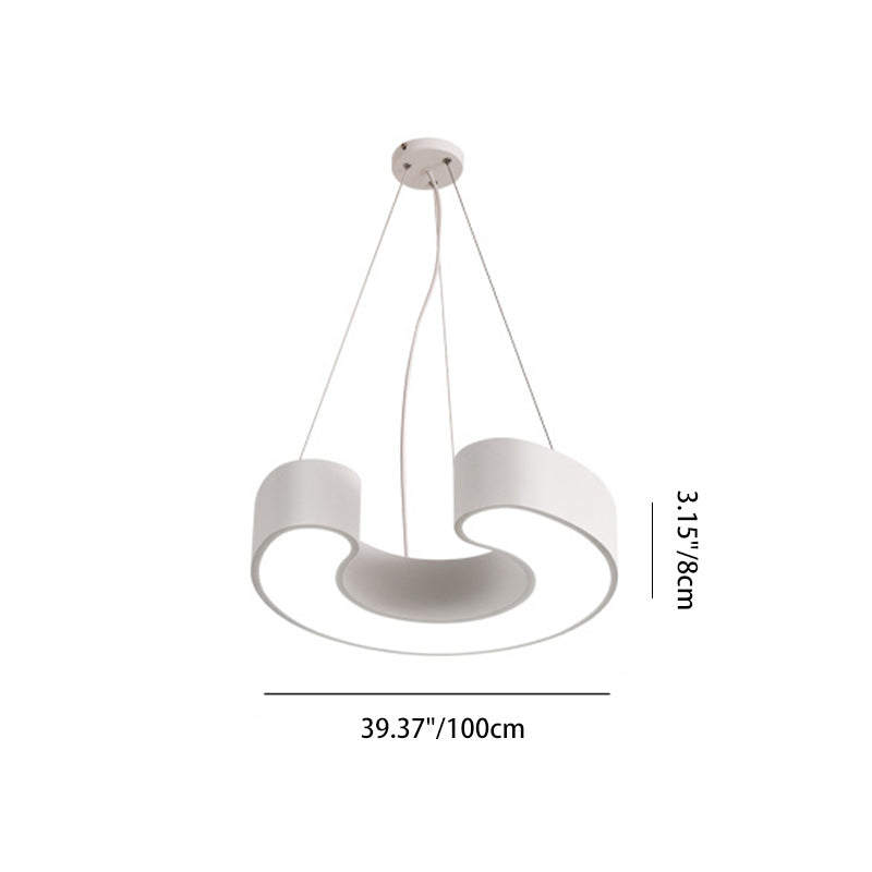 Modern Simplicity Dome Geometry Iron Acrylic Lampshade LED Chandelier For Office