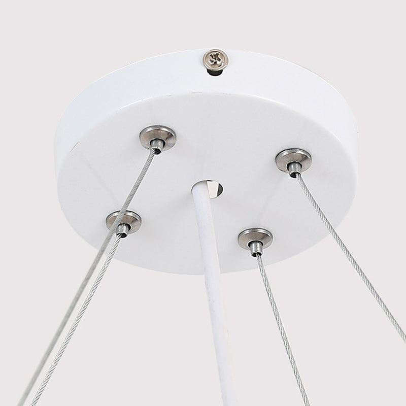 Modern Simplicity Dome Geometry Iron Acrylic Lampshade LED Chandelier For Office