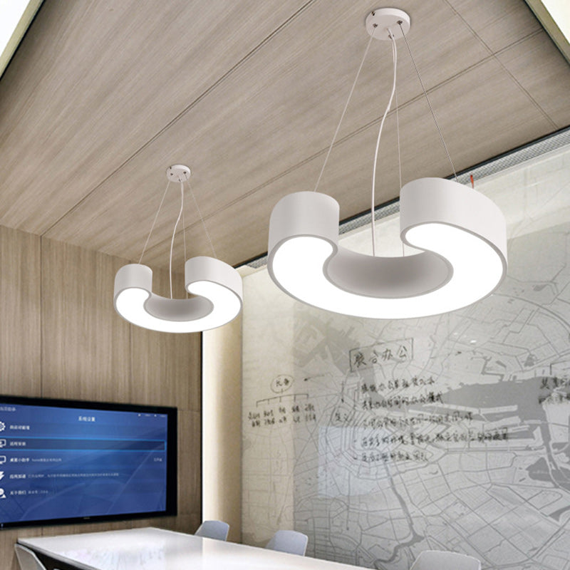 Modern Simplicity Dome Geometry Iron Acrylic Lampshade LED Chandelier For Office