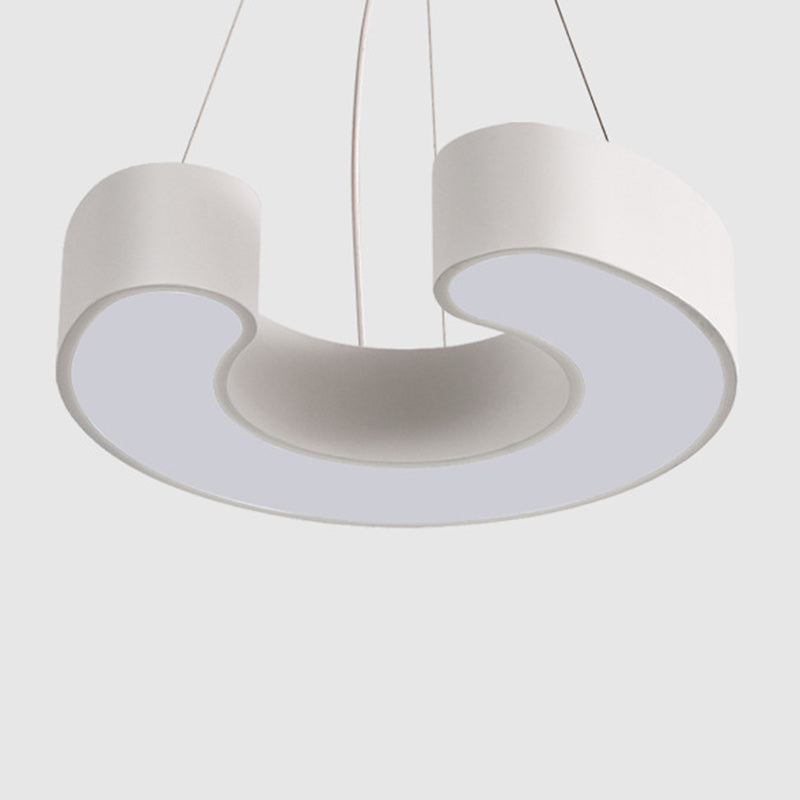 Modern Simplicity Dome Geometry Iron Acrylic Lampshade LED Chandelier For Office