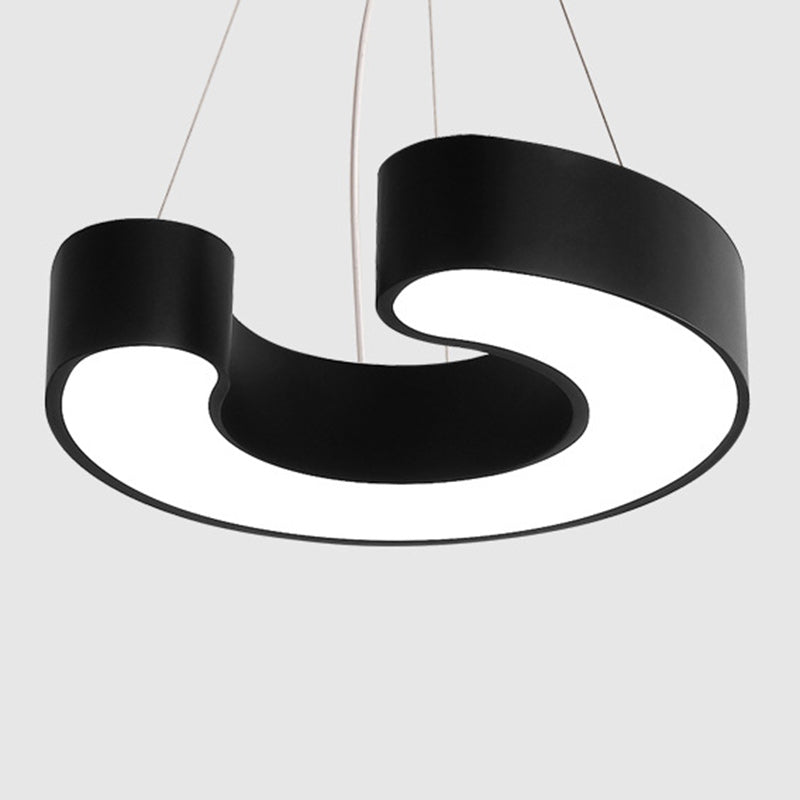 Modern Simplicity Dome Geometry Iron Acrylic Lampshade LED Chandelier For Office