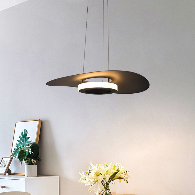 ثريات LED معاصرة مصنوعة من الألومنيوم والأكريليك على شكل UFO لغرفة الطعام