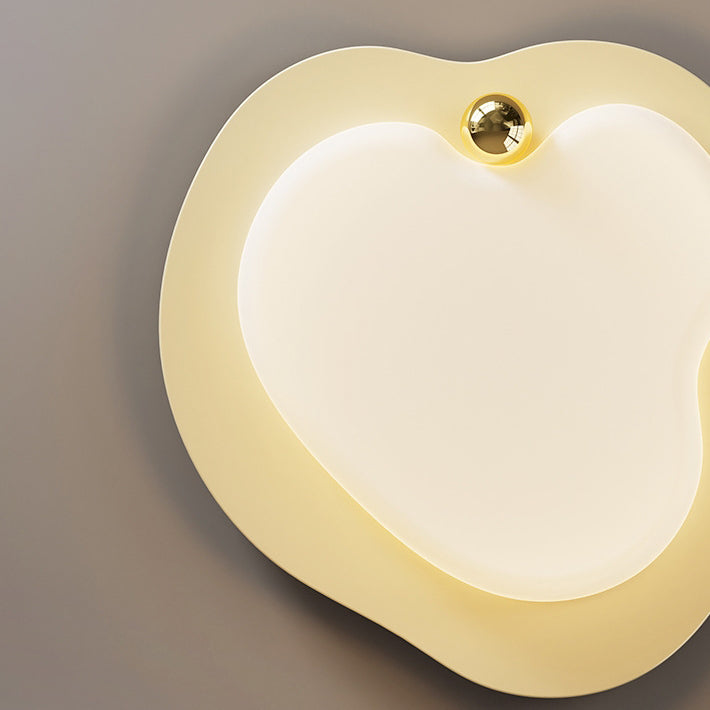 Contemporary Creative Heart Shape Acrylic Iron Lampshade LED Flush Mount Ceiling Light For Bedroom