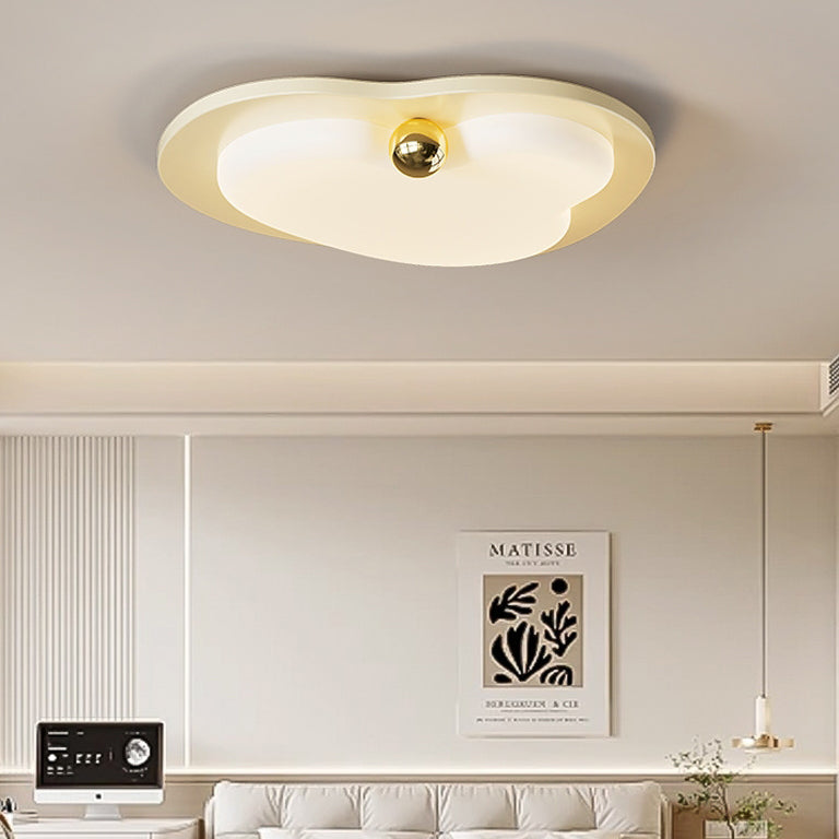 Contemporary Creative Heart Shape Acrylic Iron Lampshade LED Flush Mount Ceiling Light For Bedroom