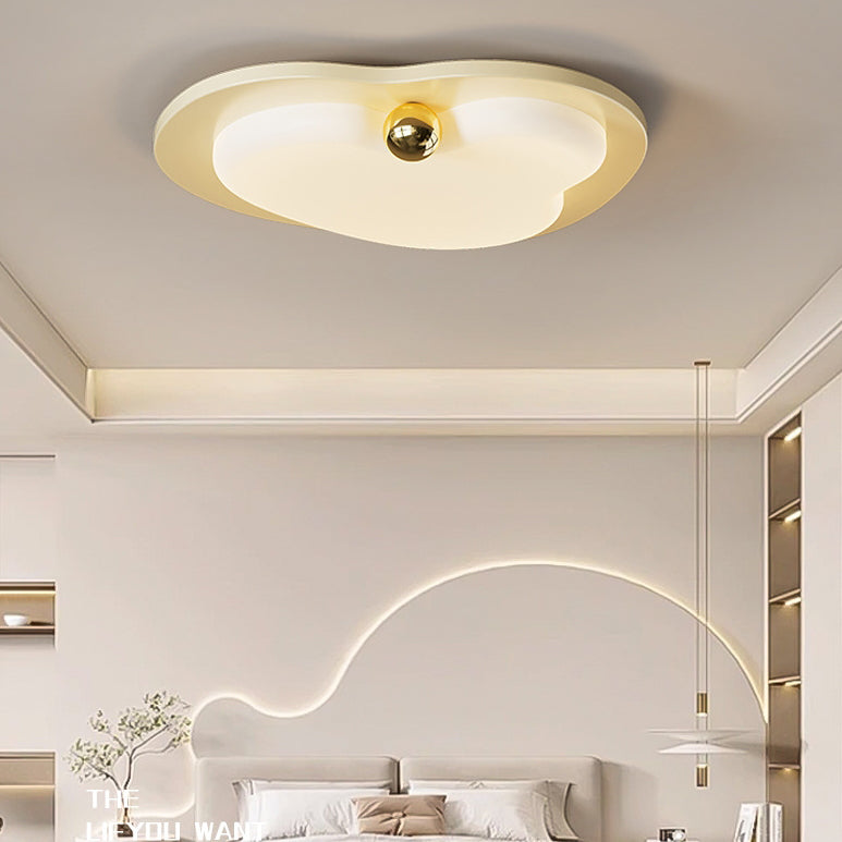 Contemporary Creative Heart Shape Acrylic Iron Lampshade LED Flush Mount Ceiling Light For Bedroom