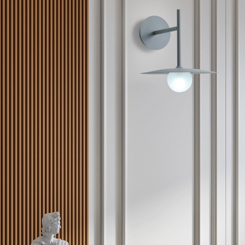 Modern Simplicity Umbrella Shape Orb Glass Lampshade Iron 1 - Light Wall Sconce Lamp For Bedroom