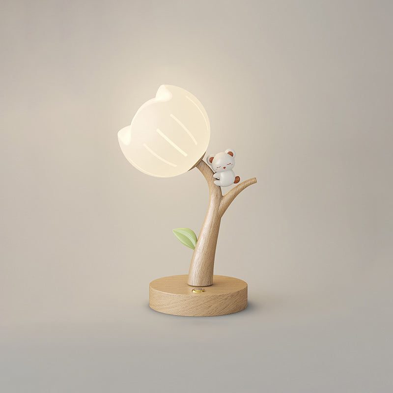 Contemporary Creative Flower PE Lampshade Iron Base LED Table Lamp For Living Room