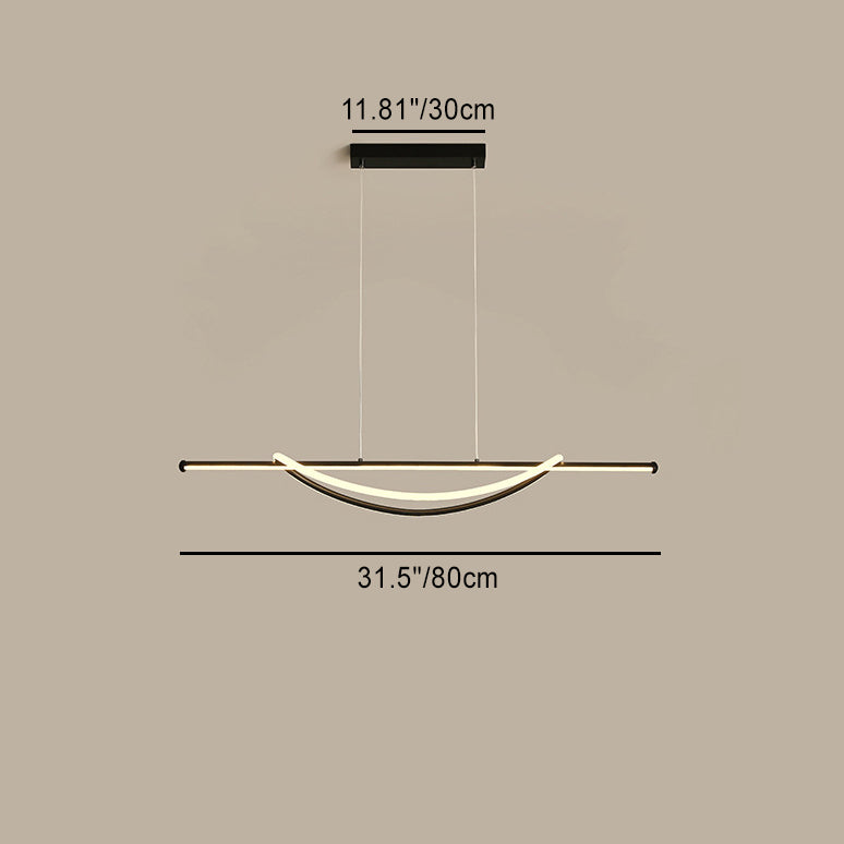 Modern Minimalist Circle Stitching Line Silicone Aluminum Iron LED Chandeliers Island Light For Dining Room