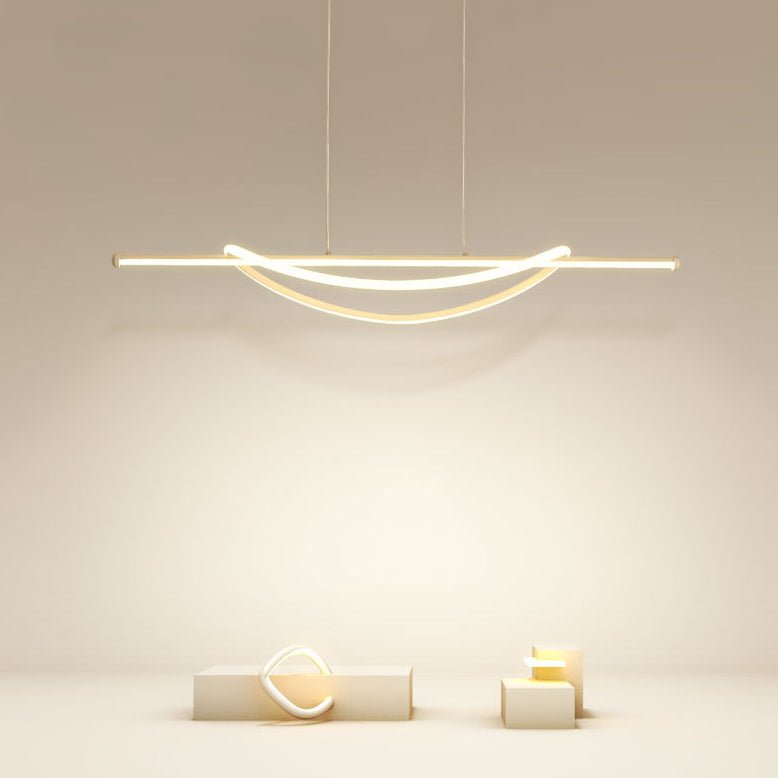 Modern Minimalist Circle Stitching Line Silicone Aluminum Iron LED Chandeliers Island Light For Dining Room
