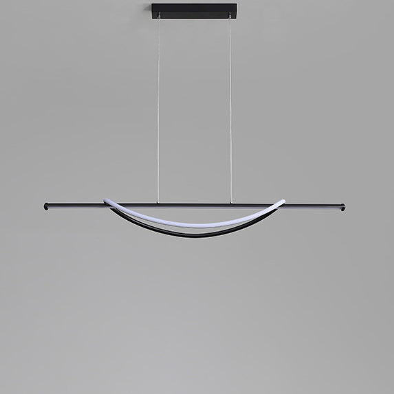 Modern Minimalist Circle Stitching Line Silicone Aluminum Iron LED Chandeliers Island Light For Dining Room