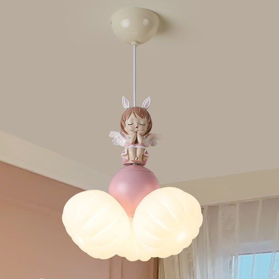 Contemporary Creative Dome Angel Girl PVC Iron Resin 3 - Light Pendant Light For Dining Room