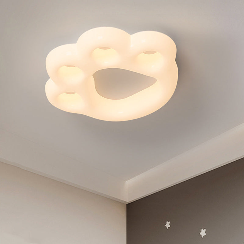 Contemporary Creative Cat Scratcher Roto-molding Iron Lampshade LED Flush Mount Ceiling Light For Bedroom