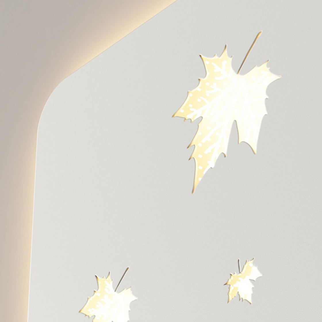 Contemporary Creative Rectangular Maple Leaves Full Iron Lampshade LED Wall Sconce Lamp For Living Room