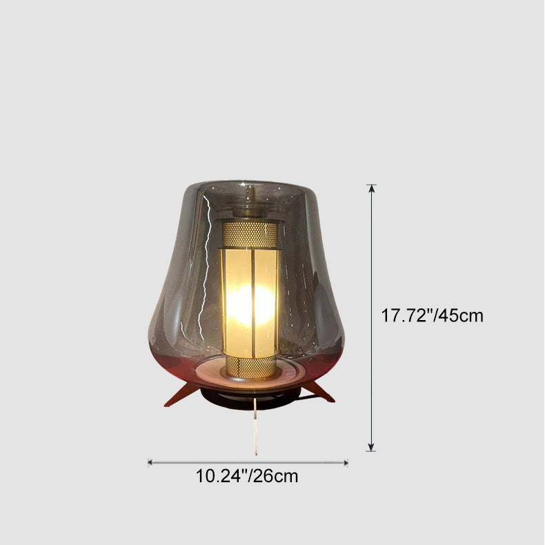 Modern Art Deco Transparent Glass Iron Lampshade 1 - Light Table Lamp For Bedroom