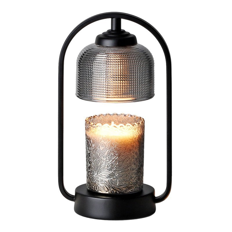 Contemporary Nordic Round Iron Base Semicircular Glass Lampshade 1 - Light Melting Wax Table Lamp For Bedroom