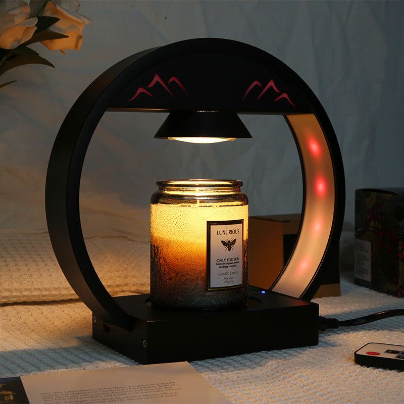 Contemporary Simplicity Round Tempered Glass Base Aluminum Lampshade 1 - Light Melting Wax Table Lamp For Bedroom