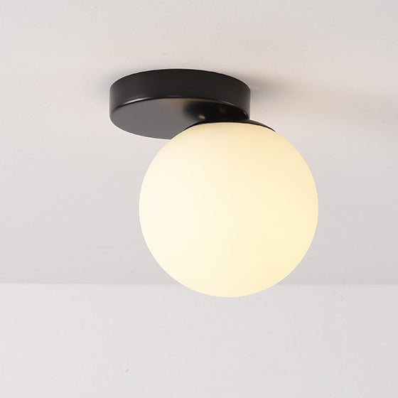 مصباح سقف شبه مدمج بتصميم قبة زجاجي عصري بسيط، مصنوع من الحديد، 1 ضوء، للممرات