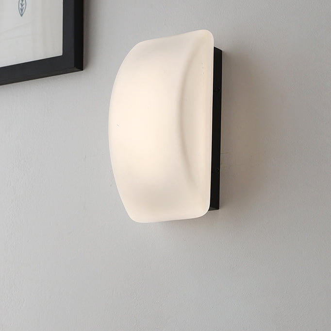 Modern Simplicity Rectangle Half Arc Iron Glass Lampshade 1 - Light Wall Sconce Lamp For Living Room