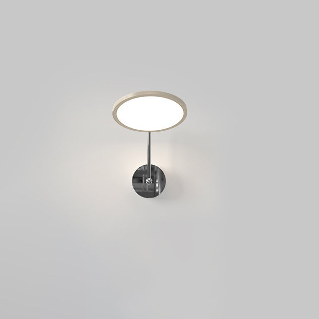 Modern Minimalist Round Mirror Shape Aluminum Iron LED Wall Sconce Lamp For Bedroom