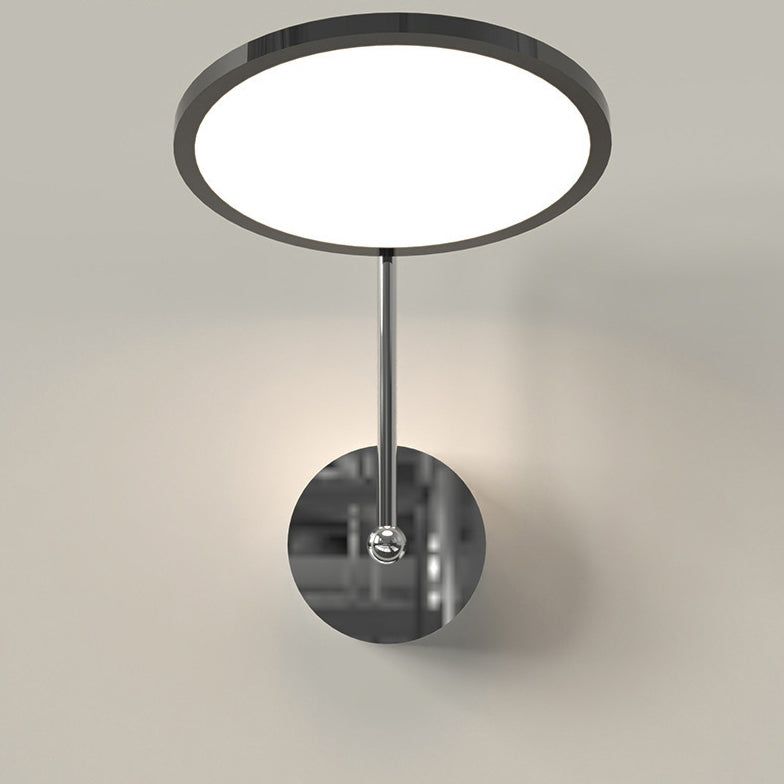 Modern Minimalist Round Mirror Shape Aluminum Iron LED Wall Sconce Lamp For Bedroom