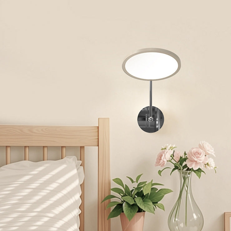 Modern Minimalist Round Mirror Shape Aluminum Iron LED Wall Sconce Lamp For Bedroom