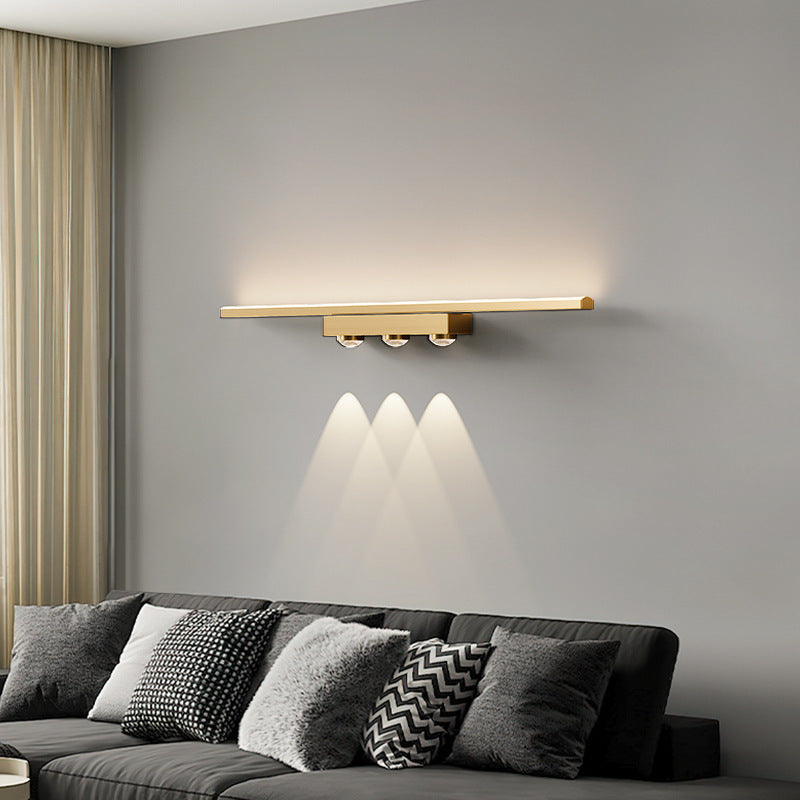 Contemporary Scandinavian Acrylic Brass LED Wall Sconce Lamp For Living Room