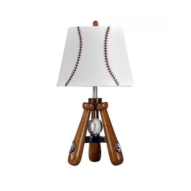 Contemporary Scandinavian Umbrella Shape Baseball Fabric Lampshade Resin Base 1 - Light Table Lamp For Living Room