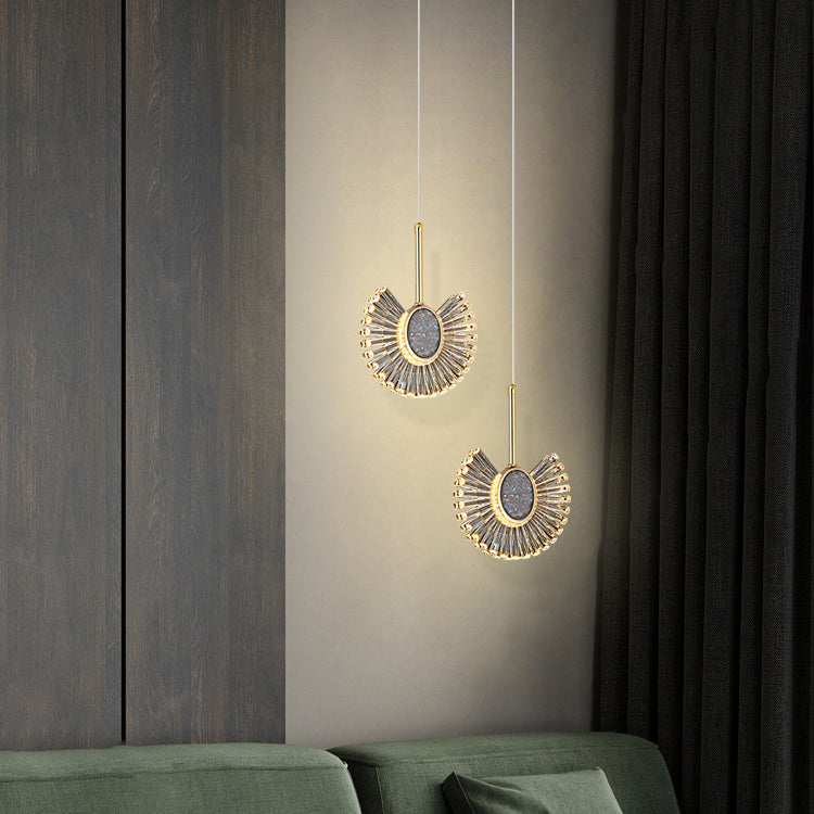 Modern Luxury Dome Aluminum Hardware Acrylic LED Chandeliers For Dining Room