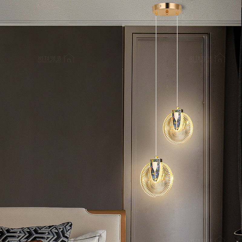 Modern Luxury Dome Round Aluminum Hardware Acrylic LED Chandeliers For Dining Room