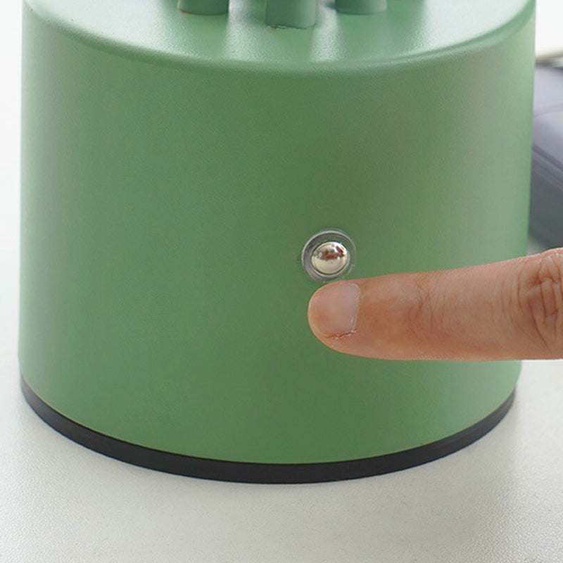 Traditional French Orb Flowers Branches PVC Lampshade Iron Cylindrical Base 7 - Light Table Lamp For Bedroom