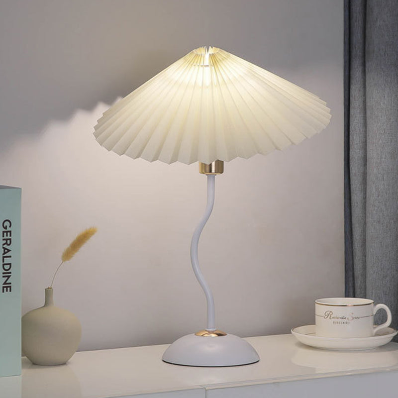 Contemporary Nordic Umbrella Fabric Lampshade Iron Base 1 - Light Table Lamp For Bedroom