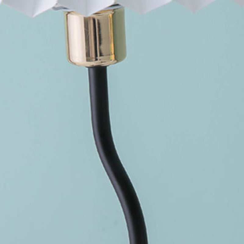Contemporary Nordic Umbrella Fabric Lampshade Iron Base 1 - Light Table Lamp For Bedroom