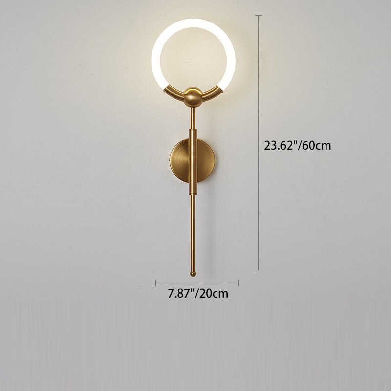 Contemporary Nordic Round Circle Iron Acrylic LED Wall Sconce Lamp For Living Room