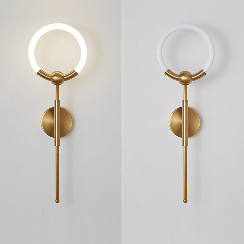 Contemporary Nordic Round Circle Iron Acrylic LED Wall Sconce Lamp For Living Room