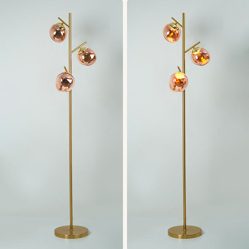 Contemporary Nordic Lava Orb Acrylic Lampshade Iron Base LED Standing Floor Lamp For Living Room