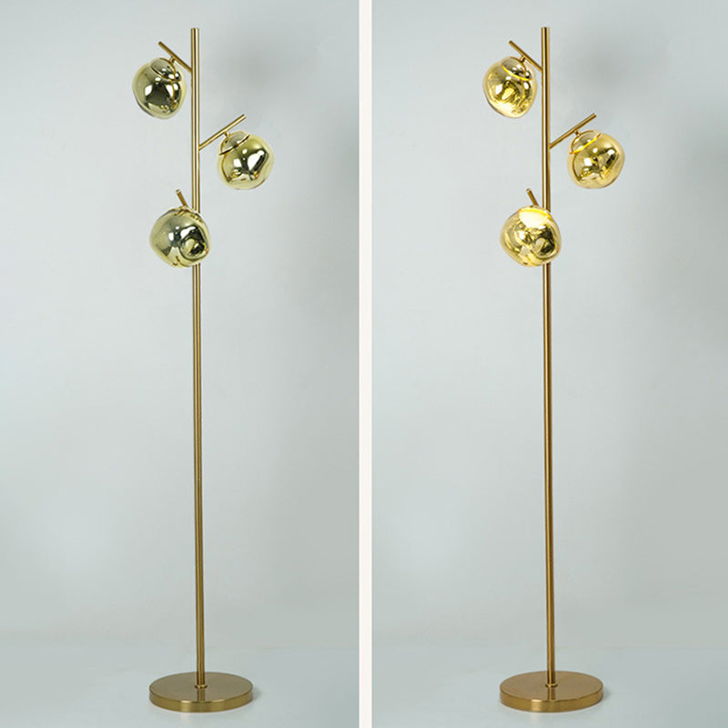 Contemporary Nordic Lava Orb Acrylic Lampshade Iron Base LED Standing Floor Lamp For Living Room