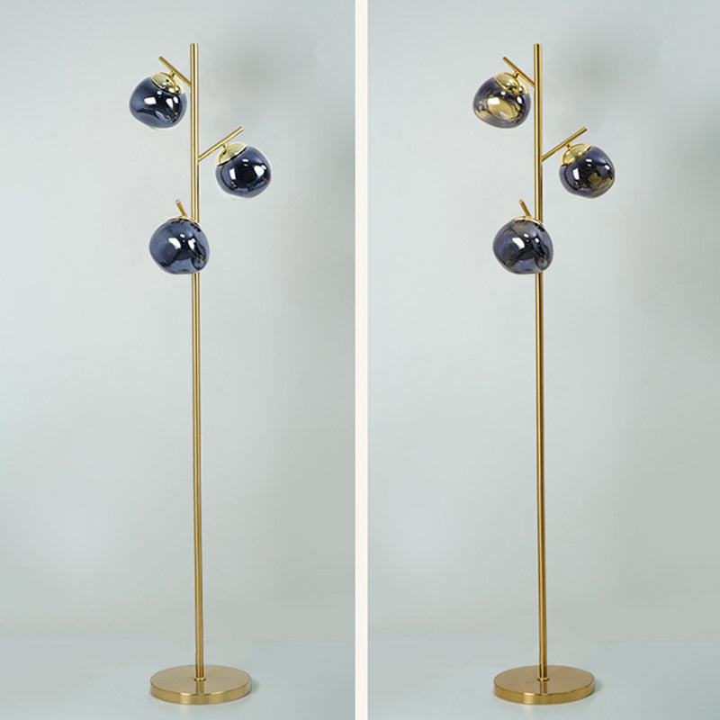 Contemporary Nordic Lava Orb Acrylic Lampshade Iron Base LED Standing Floor Lamp For Living Room